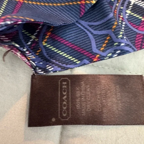 Coach Multicolor Plaid Silk Tie - Picture 2 of 2